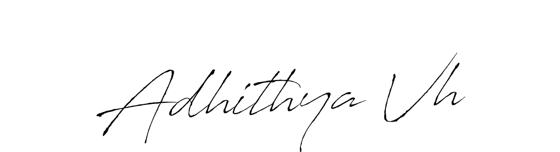 How to make Adhithya Vh name signature. Use Antro_Vectra style for creating short signs online. This is the latest handwritten sign. Adhithya Vh signature style 6 images and pictures png