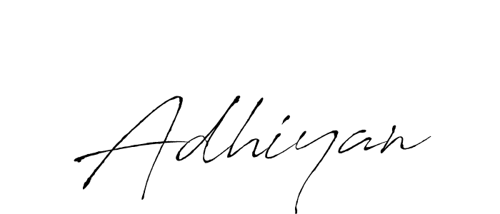 Make a beautiful signature design for name Adhiyan. With this signature (Antro_Vectra) style, you can create a handwritten signature for free. Adhiyan signature style 6 images and pictures png