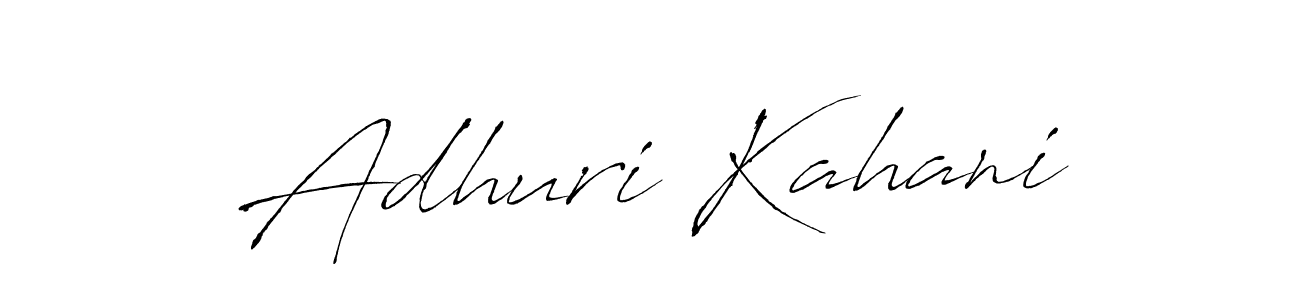 Make a beautiful signature design for name Adhuri Kahani. With this signature (Antro_Vectra) style, you can create a handwritten signature for free. Adhuri Kahani signature style 6 images and pictures png