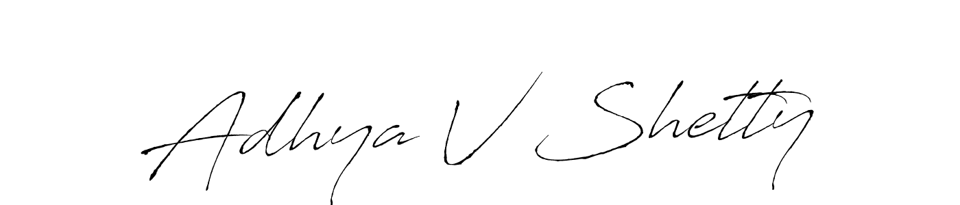 Design your own signature with our free online signature maker. With this signature software, you can create a handwritten (Antro_Vectra) signature for name Adhya V Shetty. Adhya V Shetty signature style 6 images and pictures png