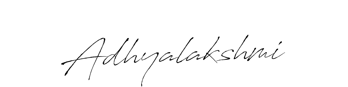 Design your own signature with our free online signature maker. With this signature software, you can create a handwritten (Antro_Vectra) signature for name Adhyalakshmi. Adhyalakshmi signature style 6 images and pictures png