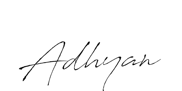 Use a signature maker to create a handwritten signature online. With this signature software, you can design (Antro_Vectra) your own signature for name Adhyan. Adhyan signature style 6 images and pictures png