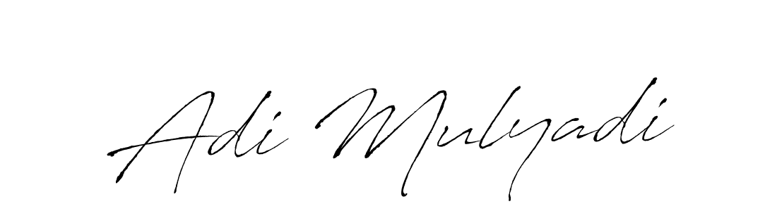 How to make Adi Mulyadi name signature. Use Antro_Vectra style for creating short signs online. This is the latest handwritten sign. Adi Mulyadi signature style 6 images and pictures png