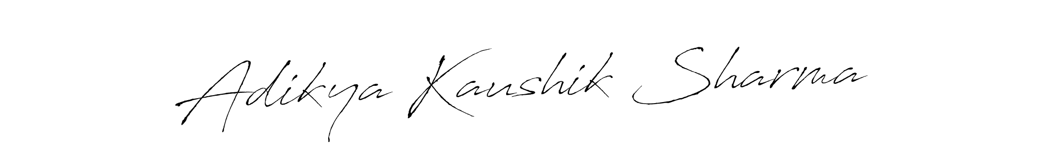 Create a beautiful signature design for name Adikya Kaushik Sharma. With this signature (Antro_Vectra) fonts, you can make a handwritten signature for free. Adikya Kaushik Sharma signature style 6 images and pictures png