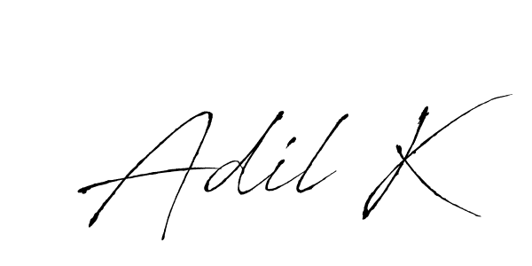 Also You can easily find your signature by using the search form. We will create Adil K name handwritten signature images for you free of cost using Antro_Vectra sign style. Adil K signature style 6 images and pictures png
