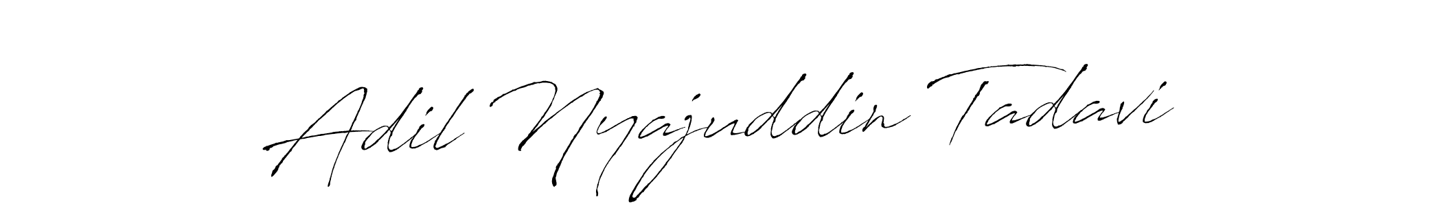 How to make Adil Nyajuddin Tadavi name signature. Use Antro_Vectra style for creating short signs online. This is the latest handwritten sign. Adil Nyajuddin Tadavi signature style 6 images and pictures png