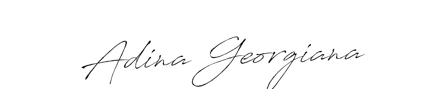 How to make Adina Georgiana name signature. Use Antro_Vectra style for creating short signs online. This is the latest handwritten sign. Adina Georgiana signature style 6 images and pictures png