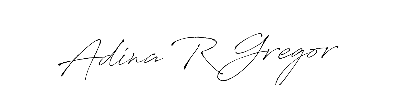 Make a beautiful signature design for name Adina R Gregor. With this signature (Antro_Vectra) style, you can create a handwritten signature for free. Adina R Gregor signature style 6 images and pictures png