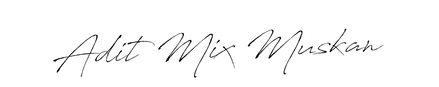 Create a beautiful signature design for name Adit Mix Muskan. With this signature (Antro_Vectra) fonts, you can make a handwritten signature for free. Adit Mix Muskan signature style 6 images and pictures png