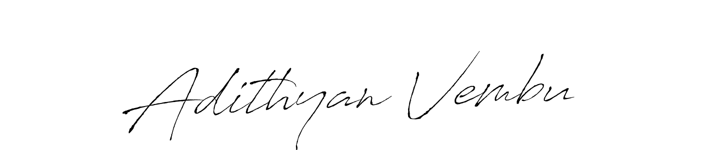 How to make Adithyan Vembu name signature. Use Antro_Vectra style for creating short signs online. This is the latest handwritten sign. Adithyan Vembu signature style 6 images and pictures png