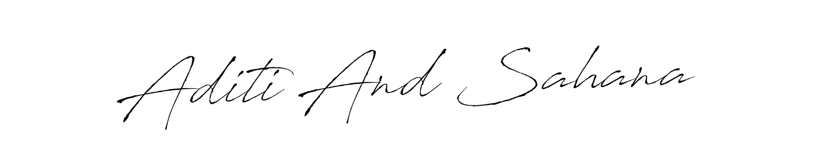 The best way (Antro_Vectra) to make a short signature is to pick only two or three words in your name. The name Aditi And Sahana include a total of six letters. For converting this name. Aditi And Sahana signature style 6 images and pictures png