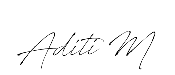 Create a beautiful signature design for name Aditi M. With this signature (Antro_Vectra) fonts, you can make a handwritten signature for free. Aditi M signature style 6 images and pictures png