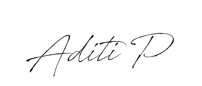 Create a beautiful signature design for name Aditi P. With this signature (Antro_Vectra) fonts, you can make a handwritten signature for free. Aditi P signature style 6 images and pictures png