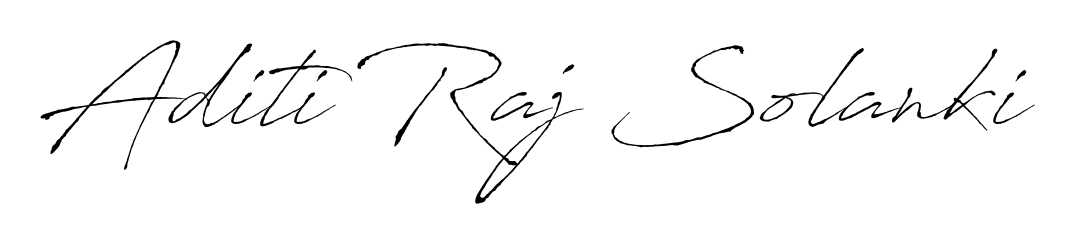 Give your name Aditi Raj Solanki an exquisite flair with the Antro_Vectra script font. Ideal for contracts, resumes, and formal letterheads. Aditi Raj Solanki signature style 6 images and pictures png