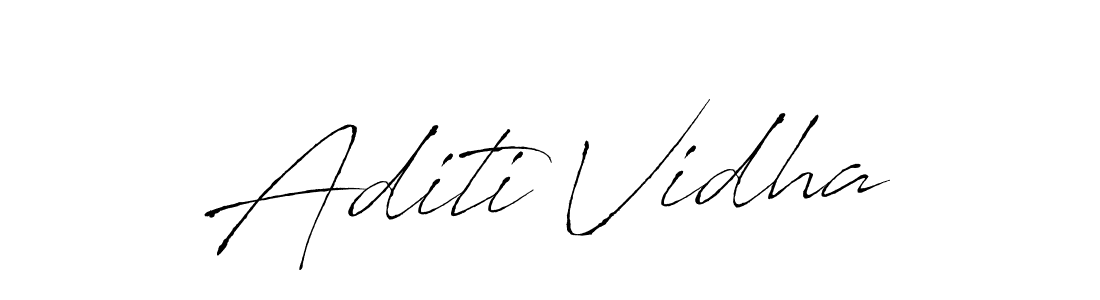 How to make Aditi Vidha name signature. Use Antro_Vectra style for creating short signs online. This is the latest handwritten sign. Aditi Vidha signature style 6 images and pictures png
