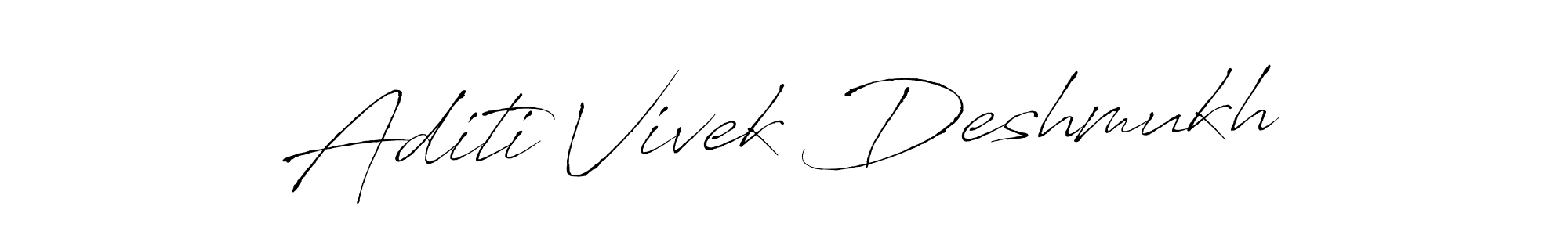 How to make Aditi Vivek Deshmukh name signature. Use Antro_Vectra style for creating short signs online. This is the latest handwritten sign. Aditi Vivek Deshmukh signature style 6 images and pictures png