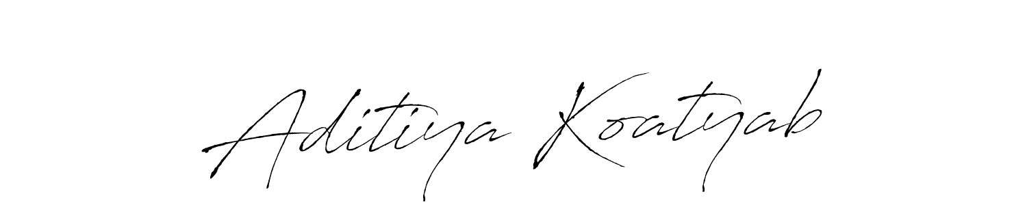 Antro_Vectra is a professional signature style that is perfect for those who want to add a touch of class to their signature. It is also a great choice for those who want to make their signature more unique. Get Aditiya Koatyab name to fancy signature for free. Aditiya Koatyab signature style 6 images and pictures png