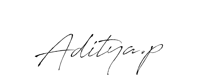 Make a beautiful signature design for name Aditya.p. With this signature (Antro_Vectra) style, you can create a handwritten signature for free. Aditya.p signature style 6 images and pictures png