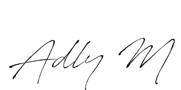 Create a beautiful signature design for name Adly M. With this signature (Antro_Vectra) fonts, you can make a handwritten signature for free. Adly M signature style 6 images and pictures png