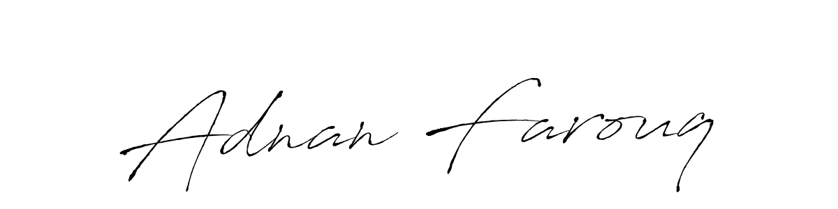 Create a beautiful signature design for name Adnan Farouq. With this signature (Antro_Vectra) fonts, you can make a handwritten signature for free. Adnan Farouq signature style 6 images and pictures png