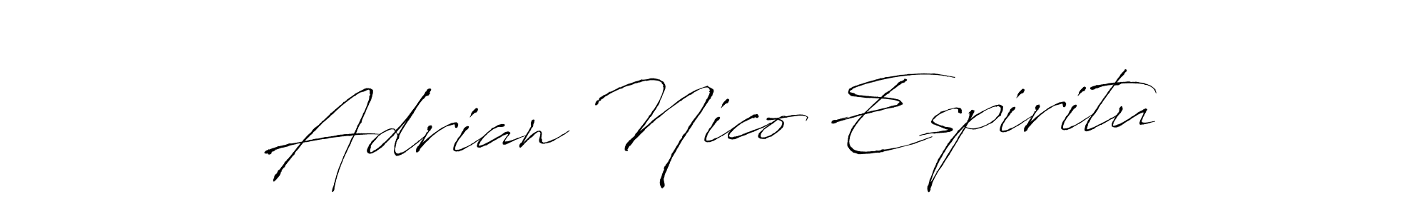 How to make Adrian Nico Espiritu name signature. Use Antro_Vectra style for creating short signs online. This is the latest handwritten sign. Adrian Nico Espiritu signature style 6 images and pictures png