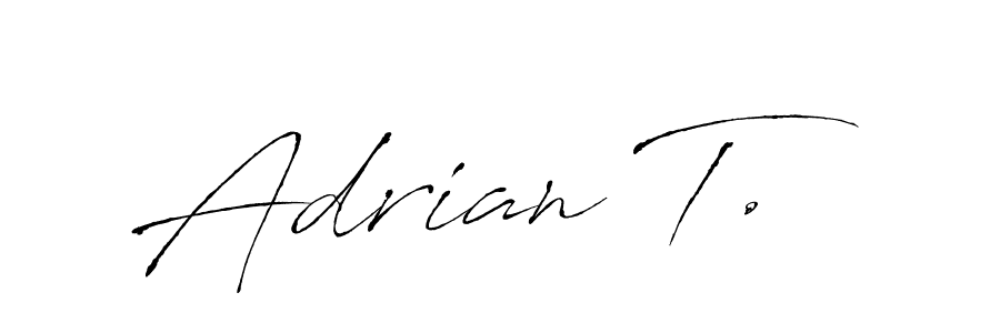 The best way (Antro_Vectra) to make a short signature is to pick only two or three words in your name. The name Adrian T. include a total of six letters. For converting this name. Adrian T. signature style 6 images and pictures png