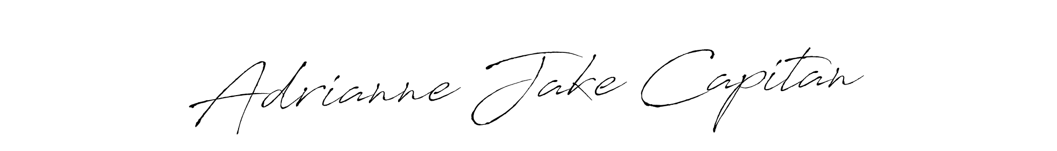 You should practise on your own different ways (Antro_Vectra) to write your name (Adrianne Jake Capitan) in signature. don't let someone else do it for you. Adrianne Jake Capitan signature style 6 images and pictures png