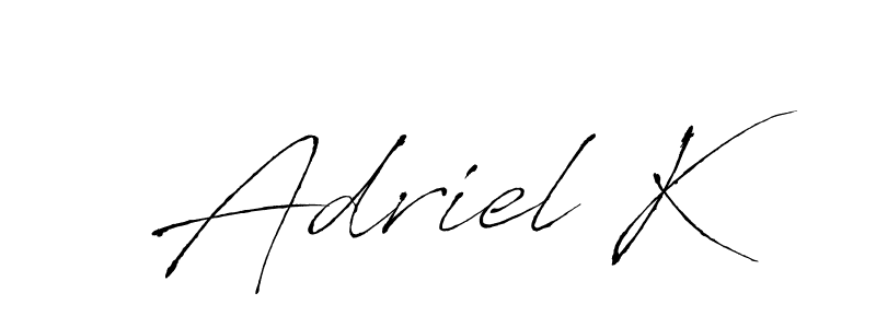 You should practise on your own different ways (Antro_Vectra) to write your name (Adriel K) in signature. don't let someone else do it for you. Adriel K signature style 6 images and pictures png