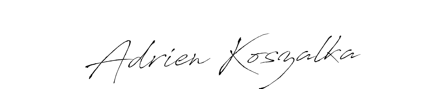 It looks lik you need a new signature style for name Adrien Koszalka. Design unique handwritten (Antro_Vectra) signature with our free signature maker in just a few clicks. Adrien Koszalka signature style 6 images and pictures png