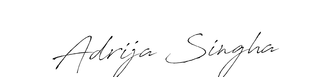 The best way (Antro_Vectra) to make a short signature is to pick only two or three words in your name. The name Adrija Singha include a total of six letters. For converting this name. Adrija Singha signature style 6 images and pictures png