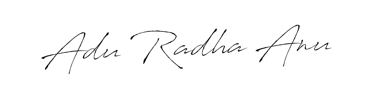 Once you've used our free online signature maker to create your best signature Antro_Vectra style, it's time to enjoy all of the benefits that Adu Radha Anu name signing documents. Adu Radha Anu signature style 6 images and pictures png