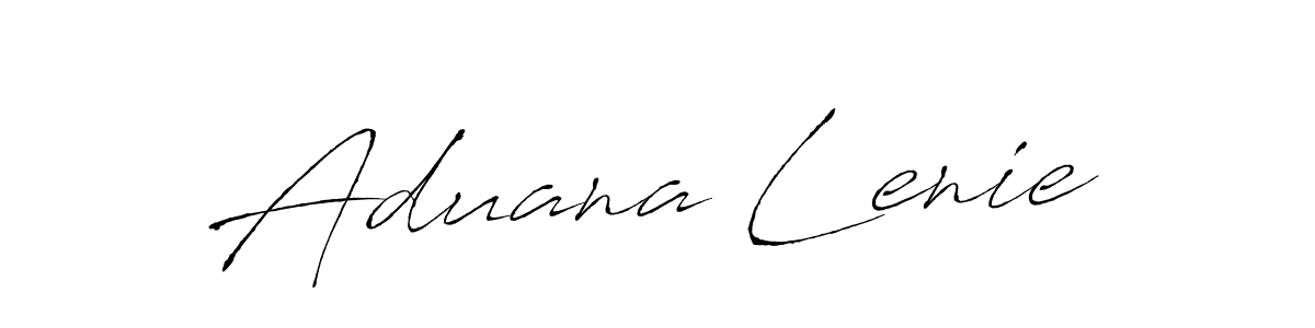 Also You can easily find your signature by using the search form. We will create Aduana Lenie name handwritten signature images for you free of cost using Antro_Vectra sign style. Aduana Lenie signature style 6 images and pictures png