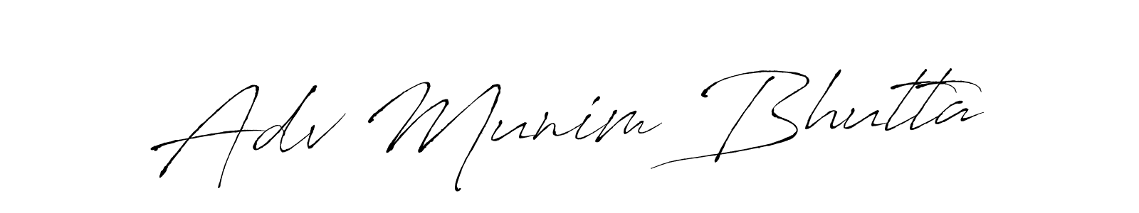 Use a signature maker to create a handwritten signature online. With this signature software, you can design (Antro_Vectra) your own signature for name Adv Munim Bhutta. Adv Munim Bhutta signature style 6 images and pictures png