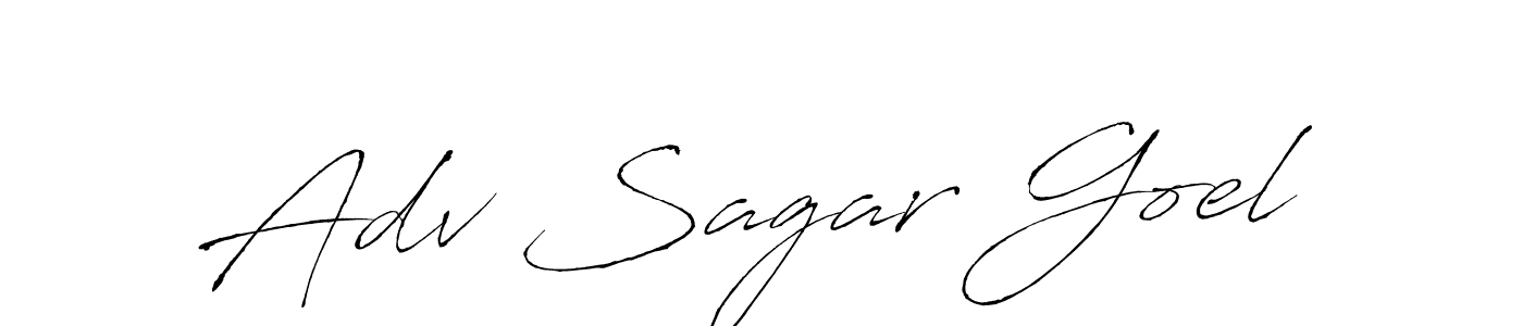 Adv Sagar Goel stylish signature style. Best Handwritten Sign (Antro_Vectra) for my name. Handwritten Signature Collection Ideas for my name Adv Sagar Goel. Adv Sagar Goel signature style 6 images and pictures png