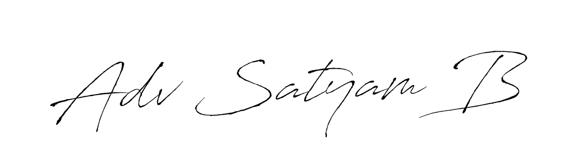 Design your own signature with our free online signature maker. With this signature software, you can create a handwritten (Antro_Vectra) signature for name Adv Satyam B. Adv Satyam B signature style 6 images and pictures png