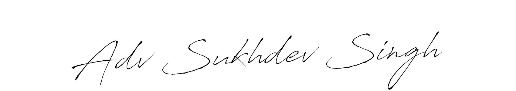 Create a beautiful signature design for name Adv Sukhdev Singh. With this signature (Antro_Vectra) fonts, you can make a handwritten signature for free. Adv Sukhdev Singh signature style 6 images and pictures png
