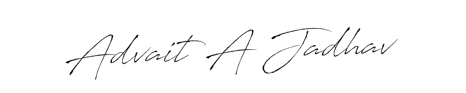 How to make Advait A Jadhav name signature. Use Antro_Vectra style for creating short signs online. This is the latest handwritten sign. Advait A Jadhav signature style 6 images and pictures png