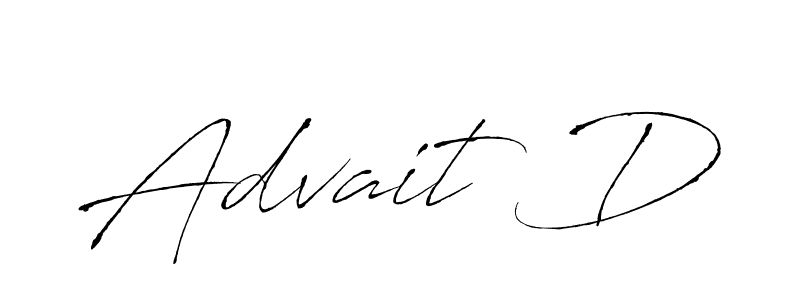 if you are searching for the best signature style for your name Advait D. so please give up your signature search. here we have designed multiple signature styles  using Antro_Vectra. Advait D signature style 6 images and pictures png