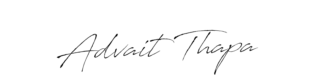 The best way (Antro_Vectra) to make a short signature is to pick only two or three words in your name. The name Advait Thapa include a total of six letters. For converting this name. Advait Thapa signature style 6 images and pictures png
