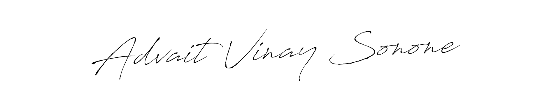 Make a beautiful signature design for name Advait Vinay Sonone. With this signature (Antro_Vectra) style, you can create a handwritten signature for free. Advait Vinay Sonone signature style 6 images and pictures png