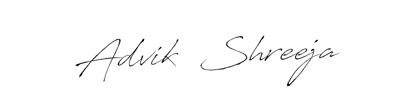 Also we have Advik  Shreeja name is the best signature style. Create professional handwritten signature collection using Antro_Vectra autograph style. Advik  Shreeja signature style 6 images and pictures png