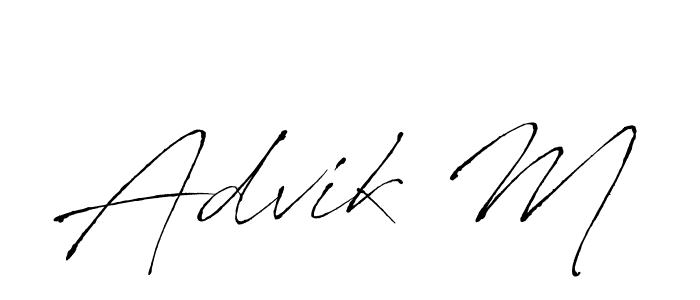 Advik M stylish signature style. Best Handwritten Sign (Antro_Vectra) for my name. Handwritten Signature Collection Ideas for my name Advik M. Advik M signature style 6 images and pictures png