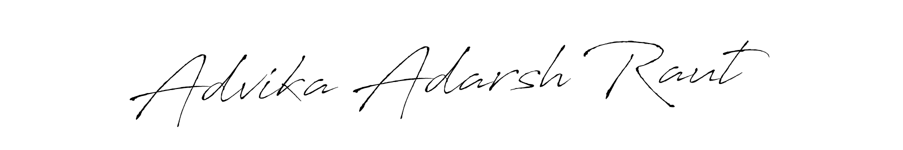 This is the best signature style for the Advika Adarsh Raut name. Also you like these signature font (Antro_Vectra). Mix name signature. Advika Adarsh Raut signature style 6 images and pictures png