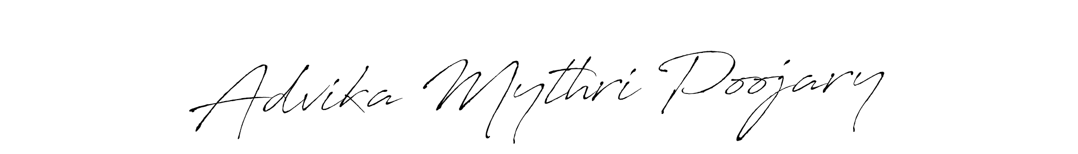 Create a beautiful signature design for name Advika Mythri Poojary. With this signature (Antro_Vectra) fonts, you can make a handwritten signature for free. Advika Mythri Poojary signature style 6 images and pictures png