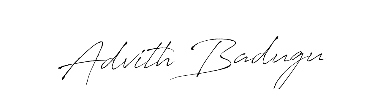 Also we have Advith Badugu name is the best signature style. Create professional handwritten signature collection using Antro_Vectra autograph style. Advith Badugu signature style 6 images and pictures png