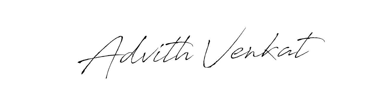 How to make Advith Venkat name signature. Use Antro_Vectra style for creating short signs online. This is the latest handwritten sign. Advith Venkat signature style 6 images and pictures png