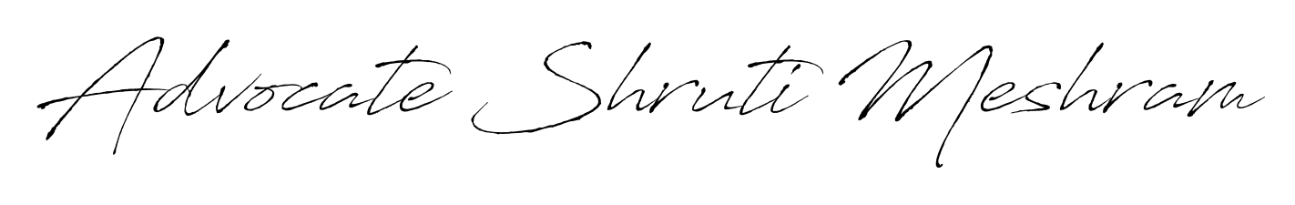 Transform the name Advocate Shruti Meshram into a signature masterpiece using Antro_Vectra font. Ideal for photographers, artists, and creators looking for watermarks. Advocate Shruti Meshram signature style 6 images and pictures png