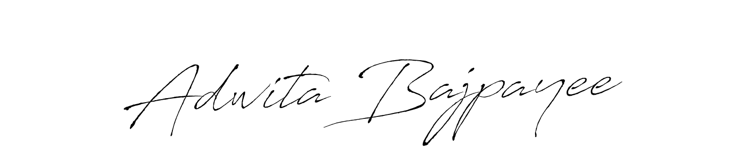 How to make Adwita Bajpayee name signature. Use Antro_Vectra style for creating short signs online. This is the latest handwritten sign. Adwita Bajpayee signature style 6 images and pictures png