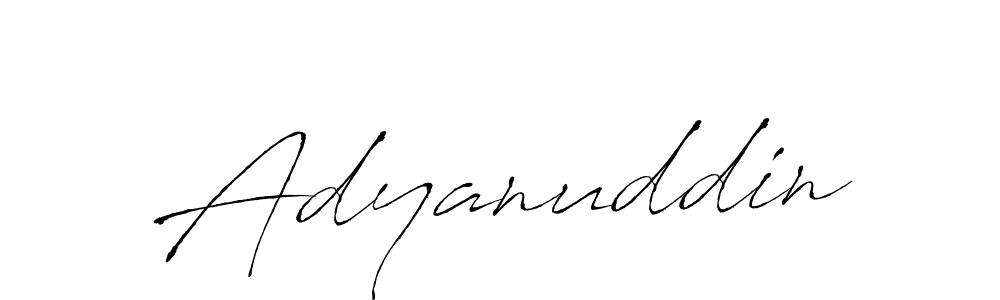 Use a signature maker to create a handwritten signature online. With this signature software, you can design (Antro_Vectra) your own signature for name Adyanuddin. Adyanuddin signature style 6 images and pictures png