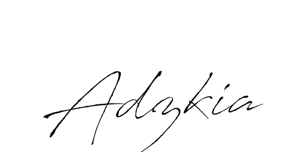 Design your own signature with our free online signature maker. With this signature software, you can create a handwritten (Antro_Vectra) signature for name Adzkia. Adzkia signature style 6 images and pictures png